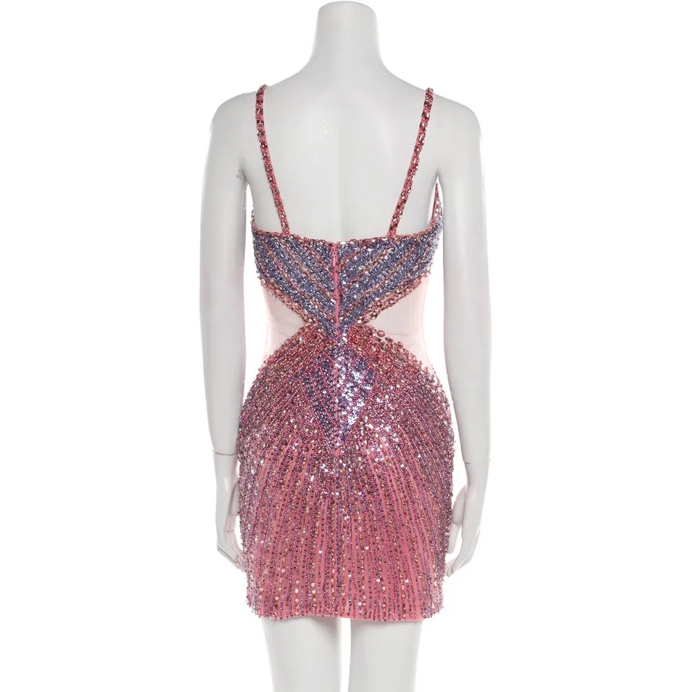 Portia & Scarlett Sheath Dress Elegant Pink and Blue Sequin butterfly Dress - Picture 6 of 6